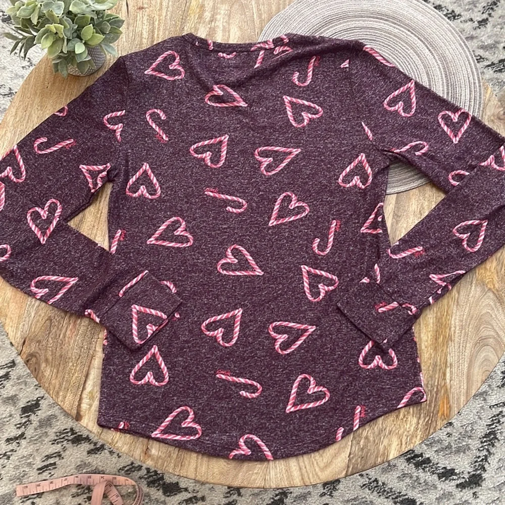 PINK Holiday heart candy cane long sleeve - Picture 5 of 5